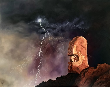 Karen Scifleet, Lightning Strikes , Acrylic on Canvas, 2026, 610 × 760 mm. $2,985