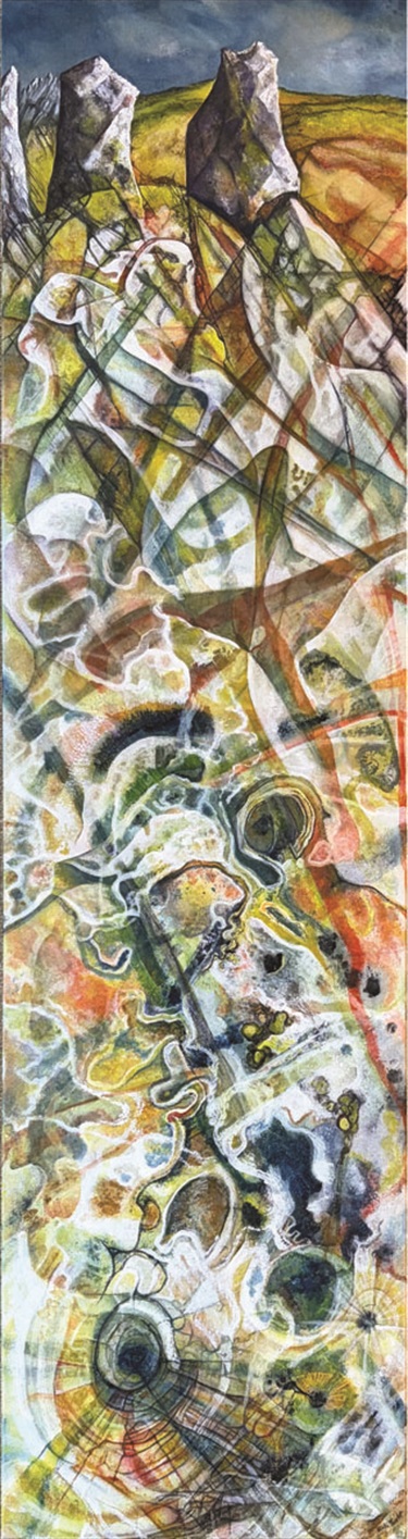 Vikki Turton, Ascending Energy, Shifting Landscapes , Mixed Media, 2026, 400 × 1500 mm. $1,500
