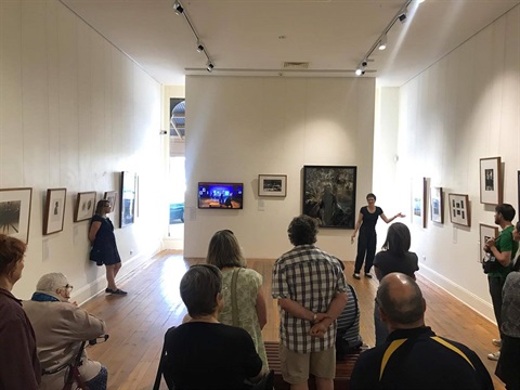 image of Penny Grist giving a Curatorial Floor Talk