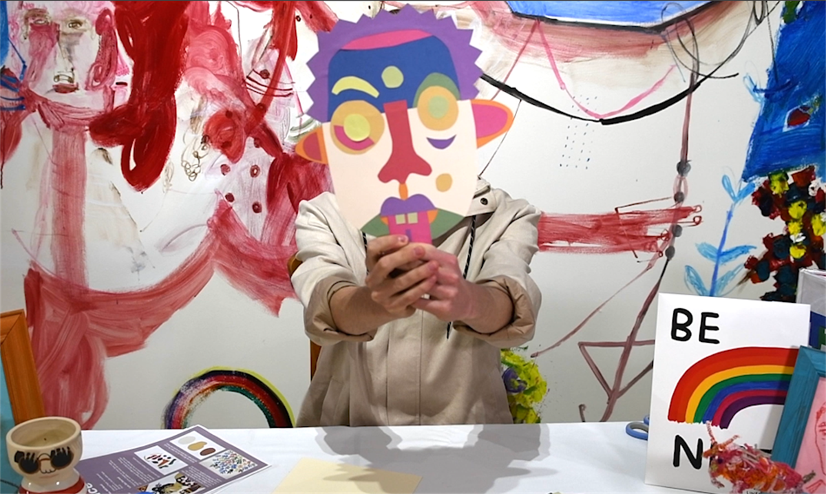 Still image of crazy face art tutorial video